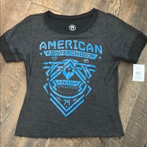 AMERICAN FIGHTER‎ Women's T-Shirt ADDY Athletic Black Size Large NWT